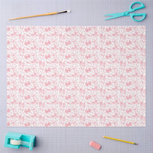 Roze Bogen & Stippen Weefselpapier Tissuepapier (Craft)