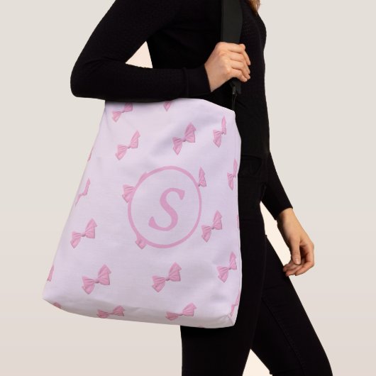 Roze Bogen Thema Monogrammed Luiertas Crossbody Tas (Dichtbij)