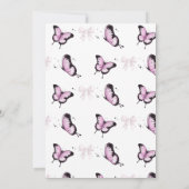 Roze Bogen & Vlinders Roze Meisje Baby shower Kaart (Achterkant)