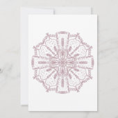 Roze Boheemse Mandala Kunst Boho Bruiloft Kaart (Achterkant)