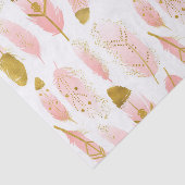 Roze Boheemse Veren met Gouden Folie Tissuepapier (Detail)