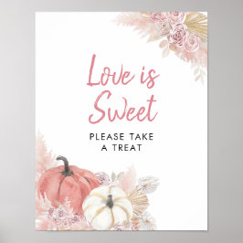 Roze Boheemse Verliefd Pompoen Liefde is Lief Poster