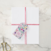 Roze Bohemen Chic Floral & Butterflies Gift Labels Cadeaulabel (Met Touw)
