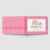 Roze Bohemen Elephant and Chevron Baby shower Gastenboek (Volledig)