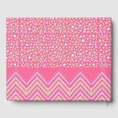 Roze Bohemen Elephant and Chevron Baby shower Gastenboek (Achterkant)