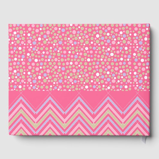 Roze Bohemen Elephant and Chevron Baby shower Gastenboek (Achterkant)