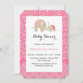 Roze Bohemen Elephant and Chevron Baby shower Kaart (Voorkant)