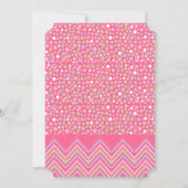 Roze Bohemen Elephant and Chevron Baby shower Kaart (Achterkant)