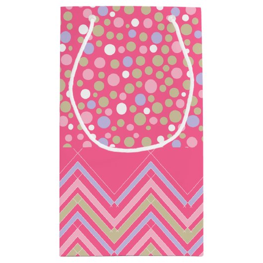 Roze Bohemen Elephant and Chevron Baby shower Klein Cadeauzakje (Achterkant)