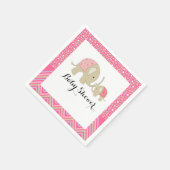 Roze Bohemen Elephant and Chevron Baby shower Servet (Hoek)
