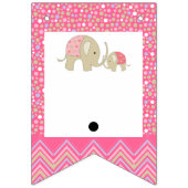 Roze Bohemen Elephant and Chevron Baby shower Vlaggetjes (Eerste vlag)