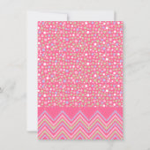 Roze Bohemiaanse olifant & Chevron Baby shower Bin Kaart (Achterkant)