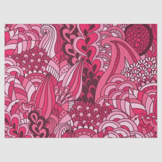 Roze Bohemian Boho MOD Hippy Chic Pattern Tissuepapier (Voorkant)