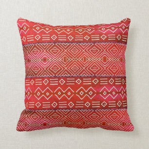 Roze Bohemian BOHO woestijn gestreept Navajo Patte Kussen