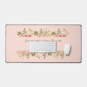  roze bohemian floral persoonlijk citaat bureaumat (Keyboard & Muis)