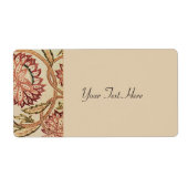 Roze Bohemian Flowers Etiket (Voorkant)