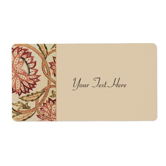 Roze Bohemian Flowers Etiket (Voorkant)
