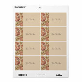 Roze Bohemian Flowers Etiket (Full Sheet)
