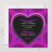 Roze Bohemian Groovy Girl Love Dinner Party Kaart (Achterkant)