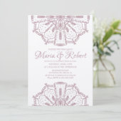 Roze Bohemian Mandala Art Boho Kraft Wedding Kaart (Staand voorkant)