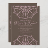 Roze Bohemian Mandala Art Boho Wedding Uitnodiging (Voorkant / Achterkant)