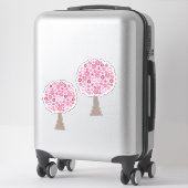 Roze Bohemian Tree Art Illustratie Schilderij Sticker (Koffer)