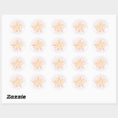 Roze Boho 1e verjaardag om de zon Ronde Sticker (Vel)
