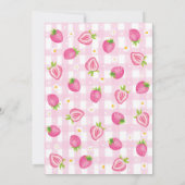 Roze Boho Aardbei Berry Sweet Baby Meisje Douche Kaart (Achterkant)