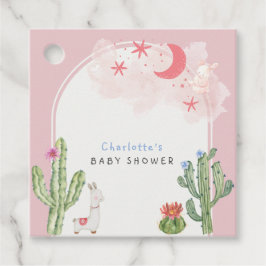 Roze Boho Arch Cactus Speelgoed Meisje Baby shower Bedankjes Labels