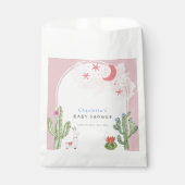 Roze Boho Arch Cactus Speelgoed Meisje Baby shower Bedankzakje (Voorkant)
