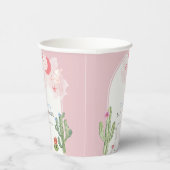 Roze Boho Arch Cactus Speelgoed Meisje Baby shower Papieren Bekers (Rechts)