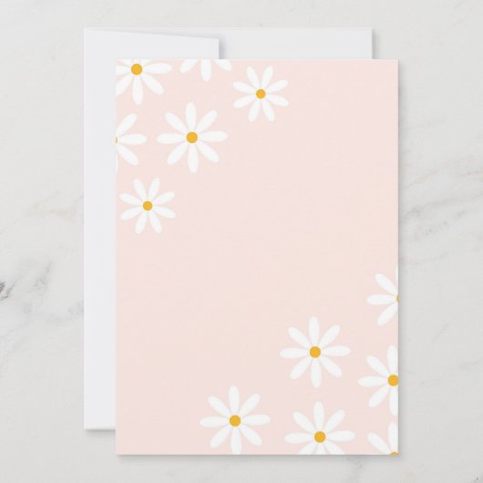 Roze Boho Arch Daisy Wild Een Eerste Verjaardag Kaart (Achterkant)