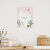 Roze Boho Arch Speelgoed Meisje Welkom Baby shower Poster (Keuken)