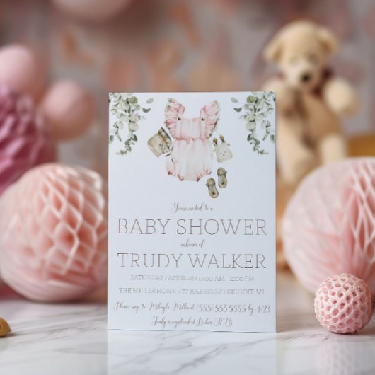 Roze Boho Baby Shower Kaart