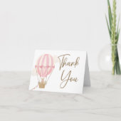 Roze Boho Beer Baby Shower Bedankkaart (Voorkant)