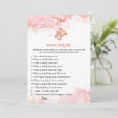 Roze Boho Beer Baby shower Game Advies voor papa Kaart (Staand voorkant)