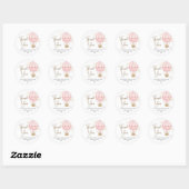 Roze Boho Beer Babyshower Ronde Sticker (Vel)