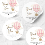 Roze Boho Beer Babyshower Ronde Sticker