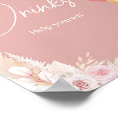 Roze Boho Beer ballon Baby shower Drinken Poster (Hoek)