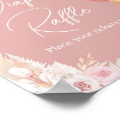 Roze Boho Beer ballon Baby shower luier Raffle Poster (Hoek)