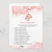 Roze Boho Beer die mama beste Baby shower kent Kaart (Voorkant / Achterkant)