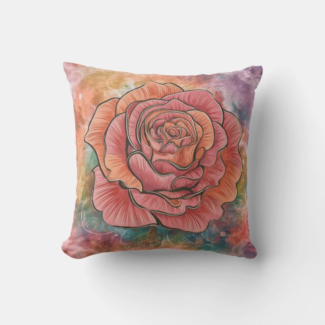 Roze Boho Bloem, Kuiken, Stijlvol, Koelelement Kussen (Voorkant)