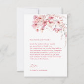 Roze Boho Bloemen Bedankkaart (Achterkant)