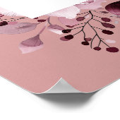 Roze Boho Bloemen Eerste Heilige Communie Welkom T Poster (Hoek)