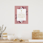 Roze Boho Bloemen Eerste Heilige Communie Welkom T Poster (Keuken)