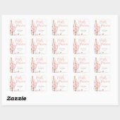 Roze Boho Bloemen en Prosecco Bloem Vierkante Sticker (Vel)