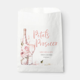 Roze Boho Bloemen en Prosecco Bloemblaadjes Bedankzakje