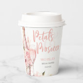 Roze Boho Bloemen en Prosecco Bloemstuk Papieren Bekers (Achterkant)