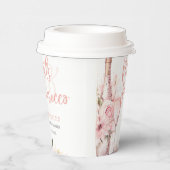 Roze Boho Bloemen en Prosecco Bloemstuk Papieren Bekers (Rechts)