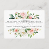 Roze Boho Bloemen Trouwdetails Informatie Informatiekaartje (Voorkant)